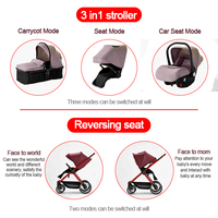 Design de luxe nouveau-né bébé 3 en 1 siège auto poussette poussette simple pliant kinderwagen gros carrito bebe carriages