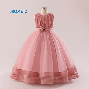 Meiqiai <strong>Little</strong> Girls' Floral Fancy Formal Prom Dress Puffy Party Maxi Ball Gown Sequins Woolen Fabric Embroidery Summer Season - Product Image 3