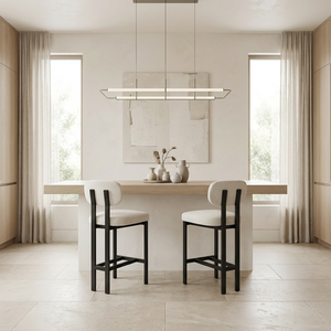 [US Stock] <strong>Set</strong> <strong>of</strong> <strong>2</strong> Modern Fabric <strong>Bar</strong> <strong>Stools</strong>, Ergonomic Counter Height <strong>Stools</strong> with Metal Legs for Kitchen Island &amp; Hotel <strong>Bar</strong> - Product Image 4