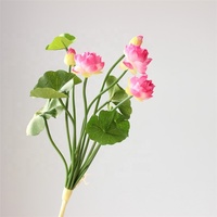 X-1041 Bouquets de fleurs de lotus artificielles de style chinois pour la décoration de la maison