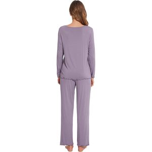 Ensemble de pyjama personnalisé pour femmes en viscose de bambou, haut à manches longues et pantalon, vêtements de nuit doux et rafraîchissants, vêtements de détente, tailles S à XXL - Product Image 3