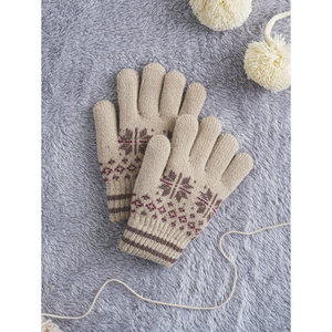 Guanti nordici doppi per ragazzi in maglia acrilica guanti per bambini per scene di sci accessori invernali per bambini - Product Image 1