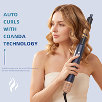 Sèche-cheveux haute vitesse JAYSUNNY 110000 tr/min bleu, multi-styler 8 en 1, brosse à air chaud, lisseur, fer à boucler avec ions négatifs