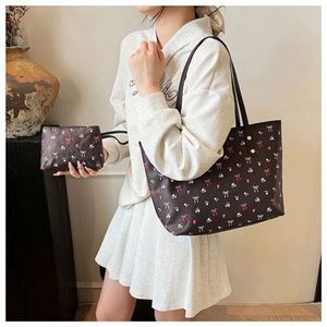 I-0635 Fashion Single <b>Strap</b> <b>Shoulder</b> Tote Bag with Wallet Large Capacity Zip Closure Handbag for Women - Product Image 5