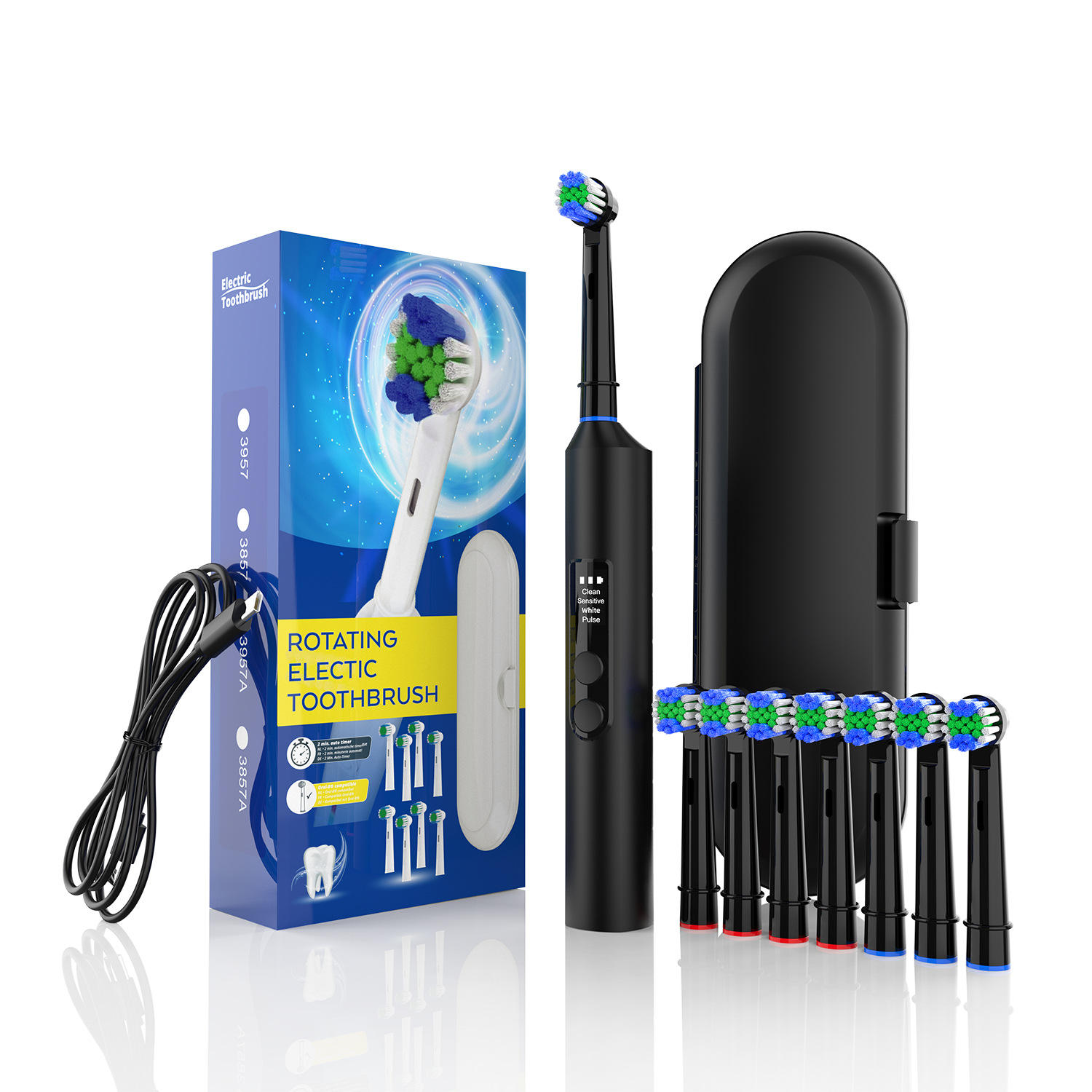 3857A Rotary Toothbrush - Black [SB-17 Standard Bristle]