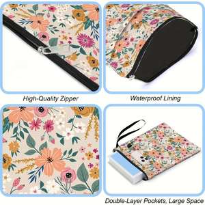 Sac à livres, housse de protection pour livre, sac pour ordinateur portable, housse de livre en polyester, housse de livre imperméable, sac cadeau pour les amateurs de livres, sac à livres imprimé de fleurs - Product Image 3