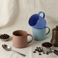 Mug à café en céramique YBH personnalisé de 350 ml, style européen, finition mate, passe au lave-vaisselle et au micro-ondes, sans danger pour les aliments, réutilisable, vaisselle en porcelaine