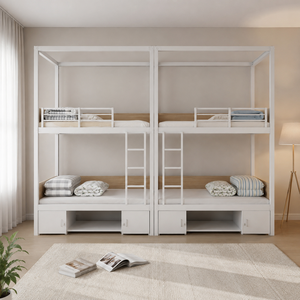 Yongjun MG-653 Modern Metal <b>Bunk</b> <b>Bed</b> for School Apartment Dormitory Use Standard Size <b>3</b>-Year Warranty - Product Image 2