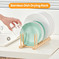 SINCERE Égouttoir à vaisselle en bambou sur pied, organisateur de placard de cuisine avec égouttoir vertical, étagère de rangement pour épices et outils de nettoyage