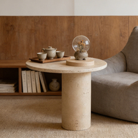 Table basse moderne extensible en marbre brut, design Wabi Sabi, table d'appoint, meubles pour le salon