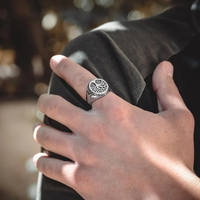 Beadsnice Handgefertigter Maßgeschneiderter 925 Silber Siegelring mit Gravuroption für Personalisiertes Handgemachtes Geschenk