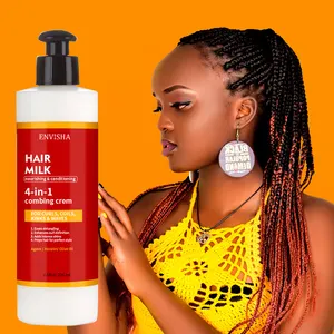 Huile à base de plantes 4 en 1 peignage des <span class=keywords><strong>cheveux</strong></span> <span class=keywords><strong>bouclés</strong></span>, après-shampoing sans rinçage, détend les <span class=keywords><strong>cheveux</strong></span>, <span class=keywords><strong>lait</strong></span> adoucissant, crème pour <span class=keywords><strong>cheveux</strong></span> africains - Product Image 1