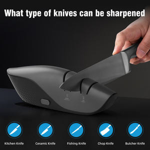 مبرد سكاكين كهربائي ، مبرد سكاكين مطبخ احترافي للاستخدام المنزلي ، مرحلتان من الشحذ الخشن والتلميع الدقيق - Product Image 5