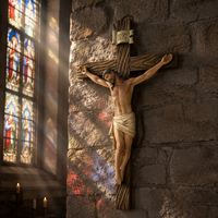 Résine jésus christ crucifix croix catholiques pour La Maison chapelle décoration