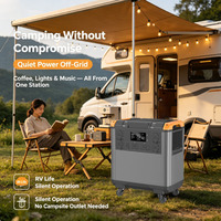 Système solaire domestique avec batterie LiFePO4 3000W 5376Wh, station de stockage d'énergie solaire avec roues
