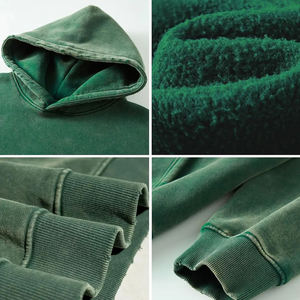 Acid Wash Unisex Hoodies 100% Algodón Invierno Bolsillo Estilo Transpirable Secado rápido - Product Image 5