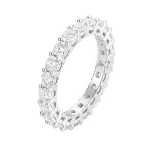 Bague unisexe simple en argent sterling avec moissanite ronde à 10 points, cadeau <span class=keywords><strong>d</strong></span>'anniversaire de luxe léger - Product Image 5