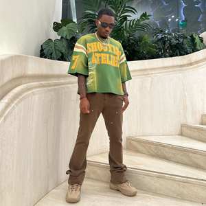 <span class=keywords><strong>T</strong></span>-<span class=keywords><strong>shirt</strong></span> Personalizzata Yingling Spalla Scivolata Stampa Serigrafica Heavyweight 100% Cotone Boxy Cropped Oversize - Product Image 2