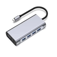 Adaptador Multipuerto USB C Multifunción 11 en 1, Hd tv 4K 30Hz, 4 Puertos USB 3.0, Hub 3.5MM AUX, Estación de Acoplamiento de 11 Puertos para Laptop, Divisor