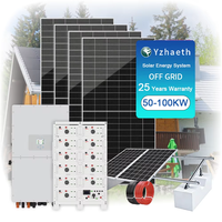 Système solaire hybride 70kW 100kW triphasé avec onduleur, panneaux solaires, kit 50kW hors réseau, système solaire 120kW avec batterie