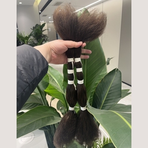 Cabello humano a granel indio virgen más vendido para trenzar ondas profundas # 1B #2 #4 Color doble dibujado húmedo y ondulado - Product Image 6