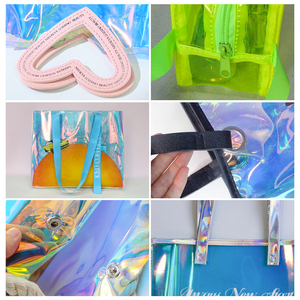 2025 Chất lượng cao tùy chỉnh PVC Holographic mua sắm nhựa Tote Túi biểu tượng tùy chỉnh rõ ràng trong suốt không thấm nước PVC Tote Túi - Product Image 6