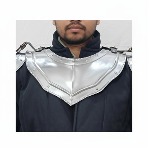 Armadura Coleccionable Hecha a Mano de Metal Vikingo Cruzado: Conjunto Medieval de Espalderones y Gorgete de Hierro para Hombro y Brazo - Product Image 1