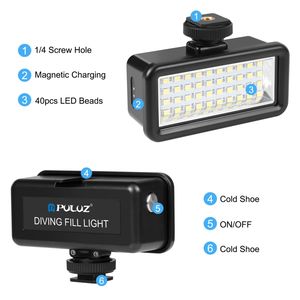 Lampu kamera selam tahan air, lampu Fill <span class=keywords><strong>Light</strong></span> kamera Video foto Studio PULUZ 40 LEDs 40m - Product Image 4