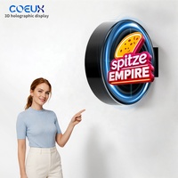 Affichage publicitaire personnalisé en acrylique avec ventilateur holographique 3D extérieur, boîte à lumière LED pour boutique, restaurant, entreprise, devanture de magasin, logo