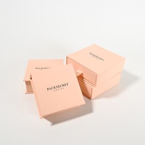 PackSecret, картонные подарочные коробки для ювелирных изделий с логотипом на заказ, розовые раздвижные выдвижные ящики, вставки из пенопласта, упаковка - Product Image 1