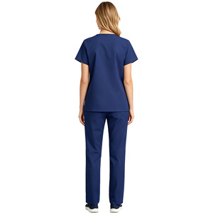 Daoyi Medical Scrub Set Women's Polyester Blue V-Neck Uniforms for Hospital Workwear - Product Image 2