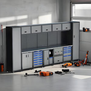 Tavolo da Lavoro Operativo Multifunzionale e Robusto con Armadio Portautensili per Autofficina e Manutenzione Veicoli - Product Image 4