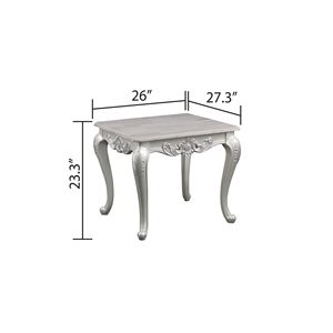 DB Melrose Table d'appoint de style traditionnel Meubles de salon en bois finition argentée - Product Image 4