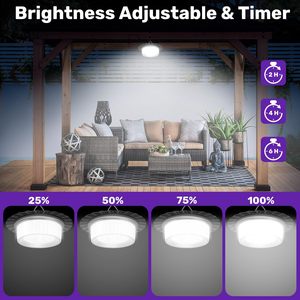 Outdoor Indoor Solar Power <b>Ceiling</b> Shed <b>Light</b> 244 LED 360 Lighting <b>Motion</b> <b>Sensor</b> Pendant <b>Light</b> IP65 Waterproof Dimmable Remote - Product Image 2