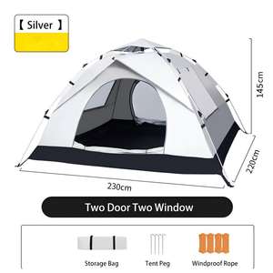 Tente de camping extérieure automatique quatre saisons, grande capacité, en tissu Oxford, imperméable, avec une chambre, pour les aventures (vente en gros) - Product Image 4