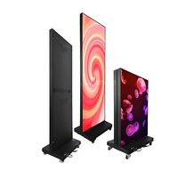 Pantalla LED Plegable para Interiores con Base con Ruedas, Pantalla Digital Publicitaria para Centros Comerciales, Exposiciones y Tiendas