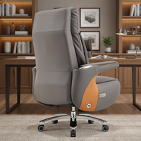 Chaise de bureau en cuir de luxe confortable Vente directe d'usine Chaise de bureau en cuir véritable avec dossier haut de gamme du PDG