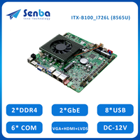 ITX-B100_I726L Mini-ITX Carte Mère I7-8565U DDR4 8x USB 6x COM 2x LAN NVMe M.2 SIM DC 12V Graphiques Intégrés 64GB RAM Capacité