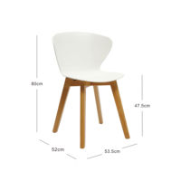 Chaise de salle à manger moderne en plastique avec pieds en bois massif, chaise d'appoint minimaliste pour la maison, la cuisine, le restaurant, utilisation en intérieur