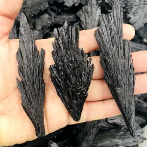 Commercio all'ingrosso Naturale ruvido Nero Della Piuma Del <span class=keywords><strong>Pavone</strong></span> cluster di pietra di Cristallo Di quarzo - Product Image 1