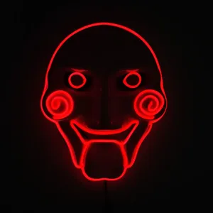 Masque effrayant lumineux LED pour film, carnaval, Halloween, danse, cosplay, déguisement de l'assassin en puzzle, visage en plastique de l'assassin en puzzle - Product Image 4