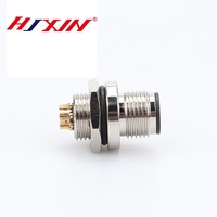 Conector de Panel PCB M8, Código A, Enchufe Metálico Impermeable de Montaje Trasero de 3/4/6/8 Pines, Enchufe con Brida