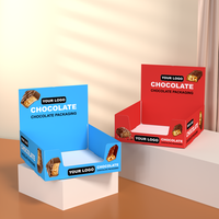 Support d'affichage de produits en papier pour magasin de détail personnalisé, présentoir en carton ondulé, boîte pour barres chocolatées