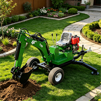 Mini-pelle tractable 9 CV pour usage agricole et domestique, avec système hydraulique robuste, machine de terrassement mobile