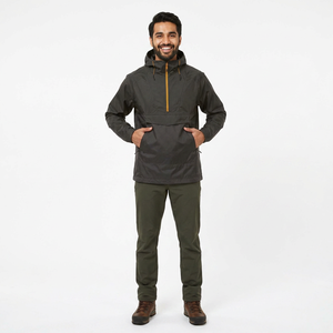 Veste coupe-vent pull personnalisée pour hommes avec poches vente en gros fermeture à glissière latérale à capuche vierge pour l'hiver type de motif lettre - Product Image 1
