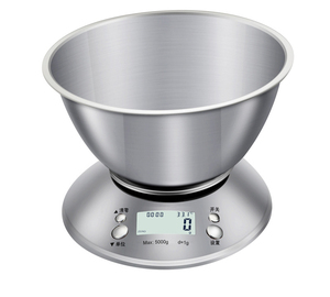 Balance de cuisine électronique en acier inoxydable en gros, avec bol, 5 kg/1 g, double pile, pour la pâtisserie, CX-318, numérique de poche - Product Image 4