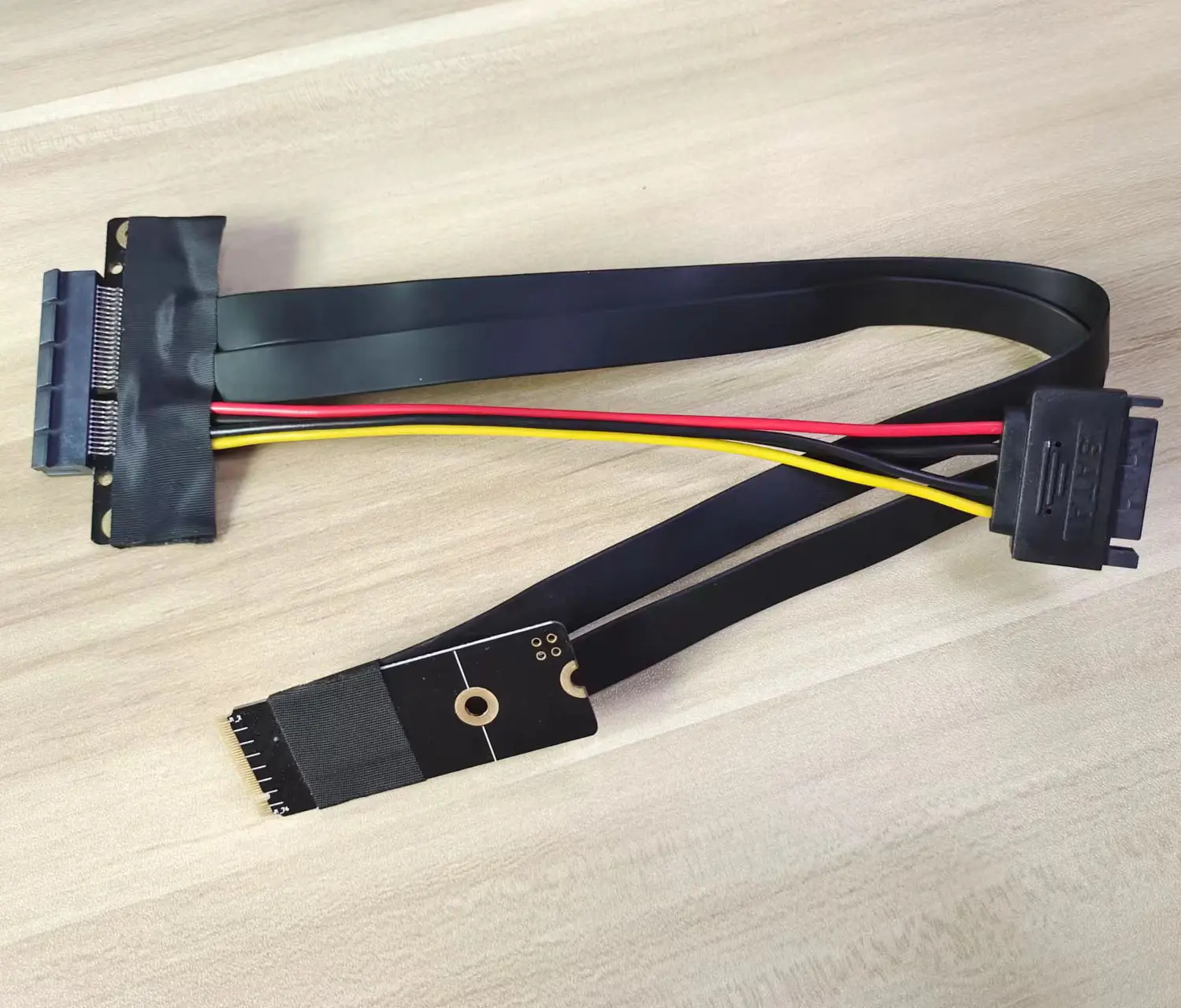 PCIe 3.0 x4 Extension Cable With 4P Sata Power Pcie 4x To M.2 M Key NVMe NGFF 2280 Riser Card Gen3 Extender Line 32G/Bps
