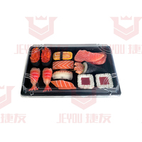 JY-1109 Kunststoff Einweg behälter Einweg Sushi Tablett Kunststoff Lebensmittel verpackung Box Kunststoff Sushi PS Wüste Box
