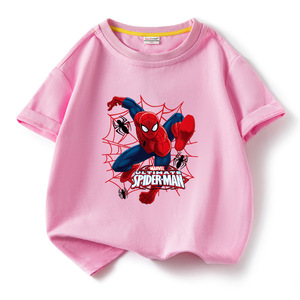 Nuova Maglietta Estiva per Bambini <span class=keywords><strong>Spider</strong></span>-Man in Cotone, T-Shirt Casual a Maniche Corte con Collo Tondo per Ragazzi, Morbida in Colori Pastello - Product Image 3