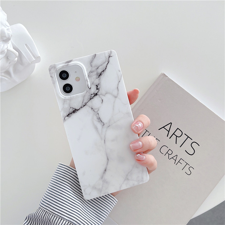 Luxury Girly Fashion Marble Square Phone Case for iPhone 12 11 Pro max